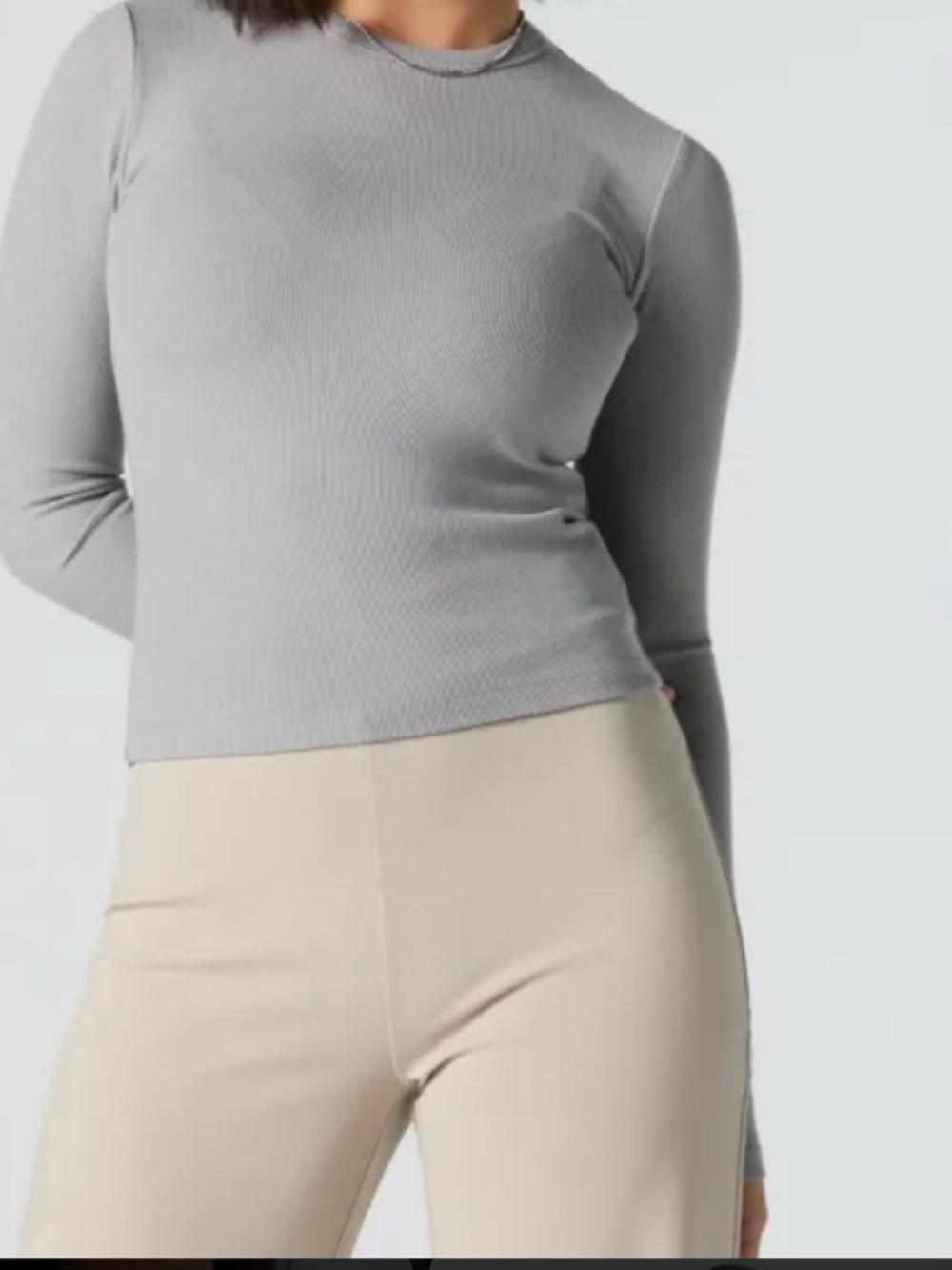 Grey Long Sleeve Shirt Size S | Clean Fit Minimal Basic